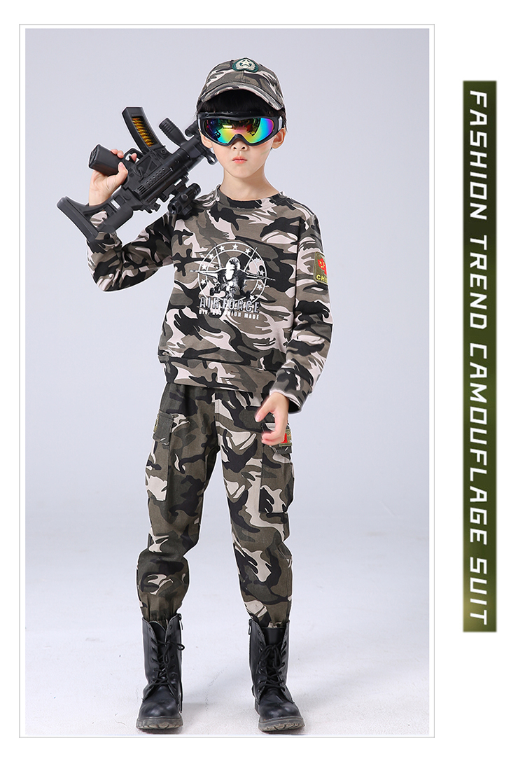 迪士尼同款特价捡漏儿童装男童迷彩服套装春秋长袖解放小男孩军训服装