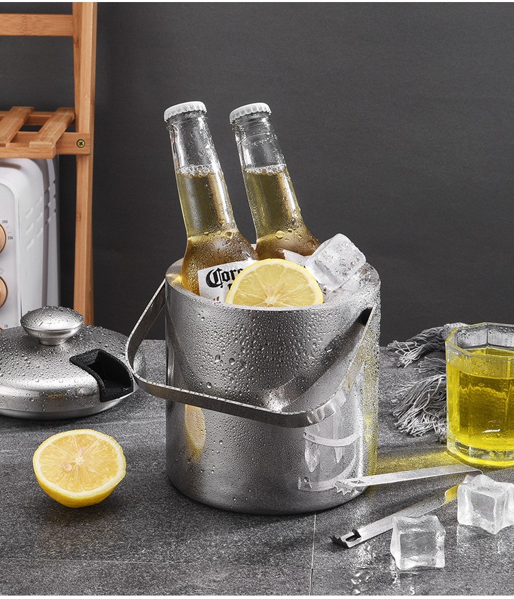 啤酒桶红酒香槟冰块粒桶快速降温冰酒壶酒吧ktv家用双层加厚冰桶大号