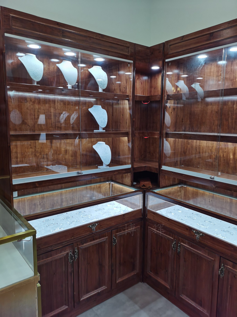 复古实木展示柜茶叶陶瓷紫砂壶玉器古董艺术品陈列柜茶室置物货架