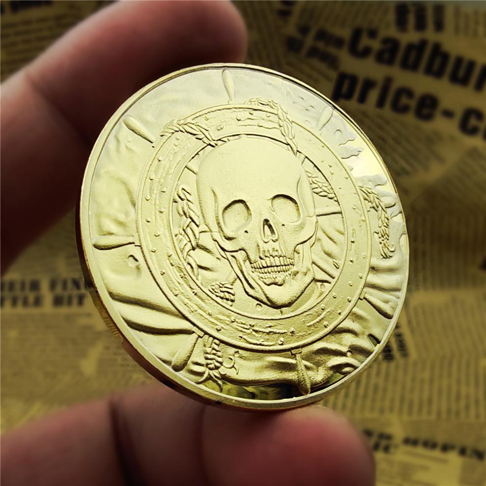 慕诗海盗金银币加勒比海盗币宝藏硬币外国币黑珍珠号海盗船杰克骷髅币