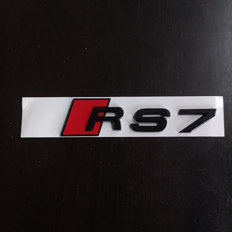 适用于奥迪rs7车标改装a7中网前四环标v8t侧标黑色后尾标贴汽车用品