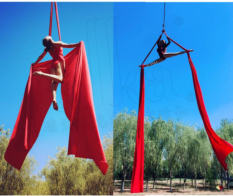 空中瑜伽吊带 1点5宽高空瑜伽空中瑜伽吊床绸缎舞体操吊带吊绳伸展带