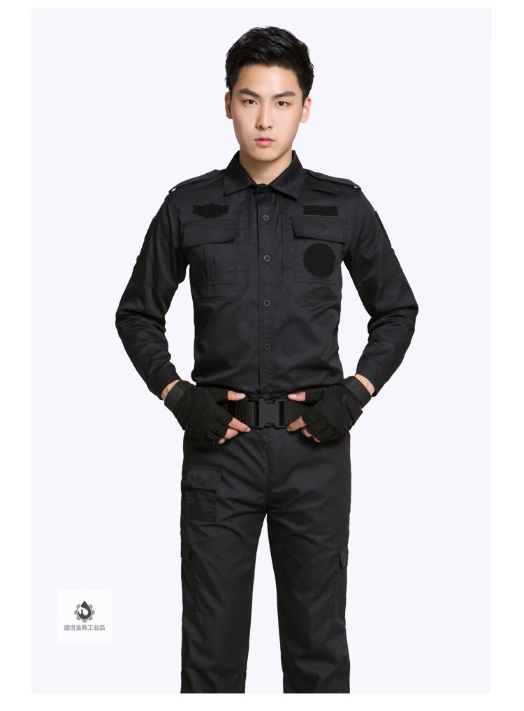 驻季黑色特勤服秋冬装保安长袖工作服套装执勤作训练服特保特训裤标志