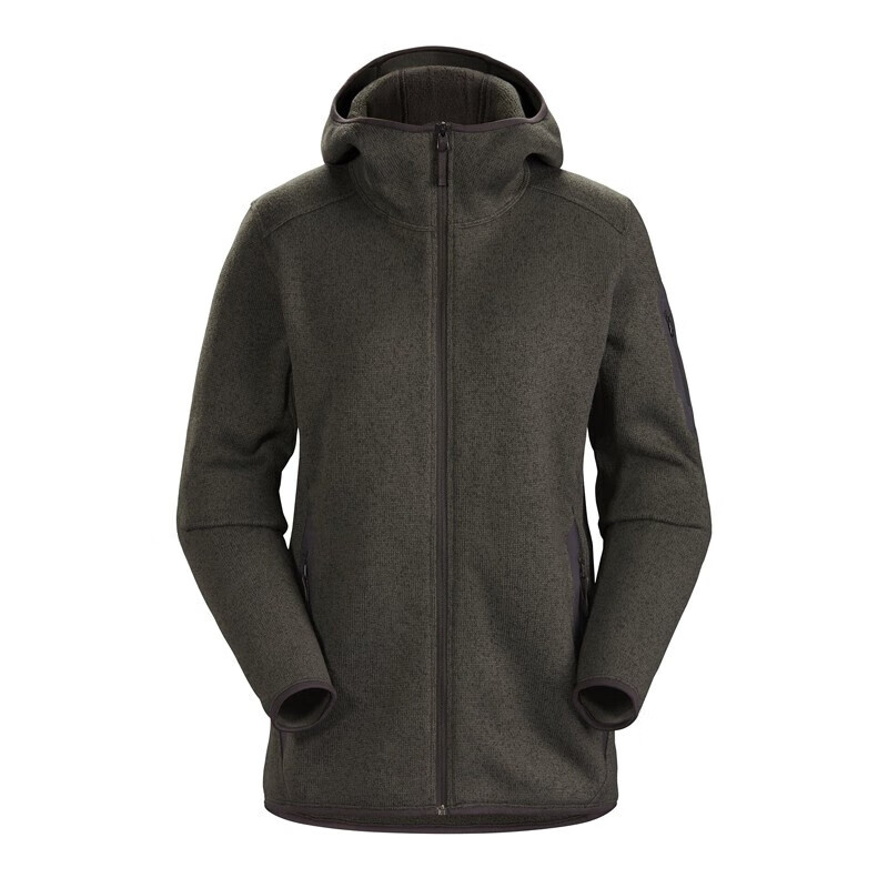 arcteryx 始祖鸟抓绒衣 女 covert系列连帽夹克 保暖外套 浅灰