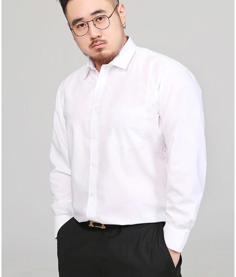 海澜优选 海澜之家旗下品牌300斤大码男装胖子肥佬长袖衬衫男式商务胖