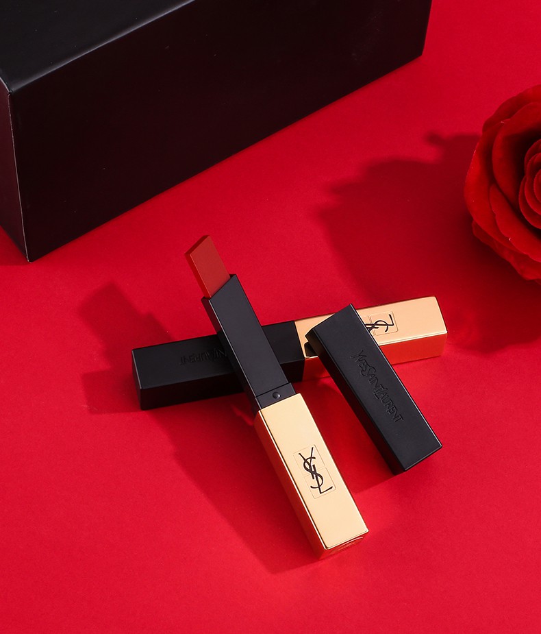 圣罗兰小金条细管纯口红21231966复古正红色人手一支红棕色1966一支