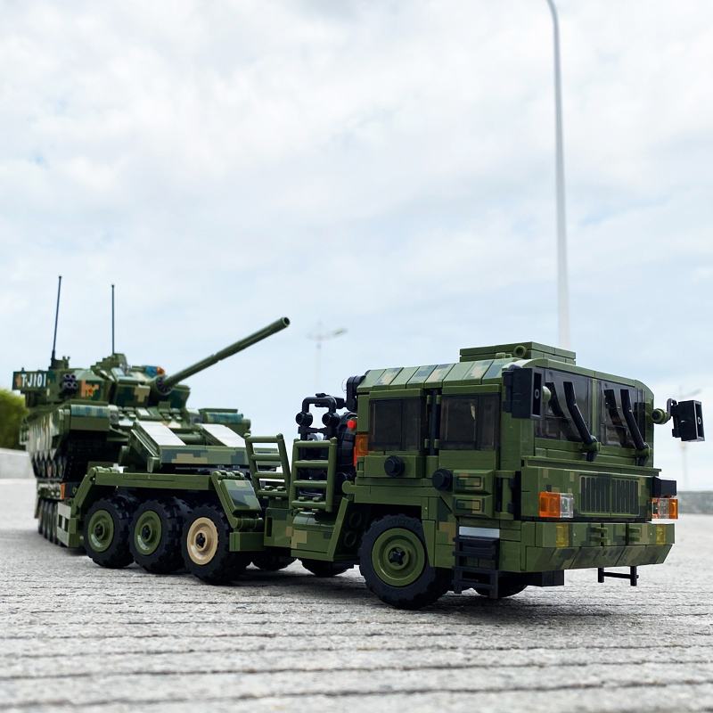 乐高(lego)乐高积木99a主战坦克运输车军事模型高难度拼装男孩玩具