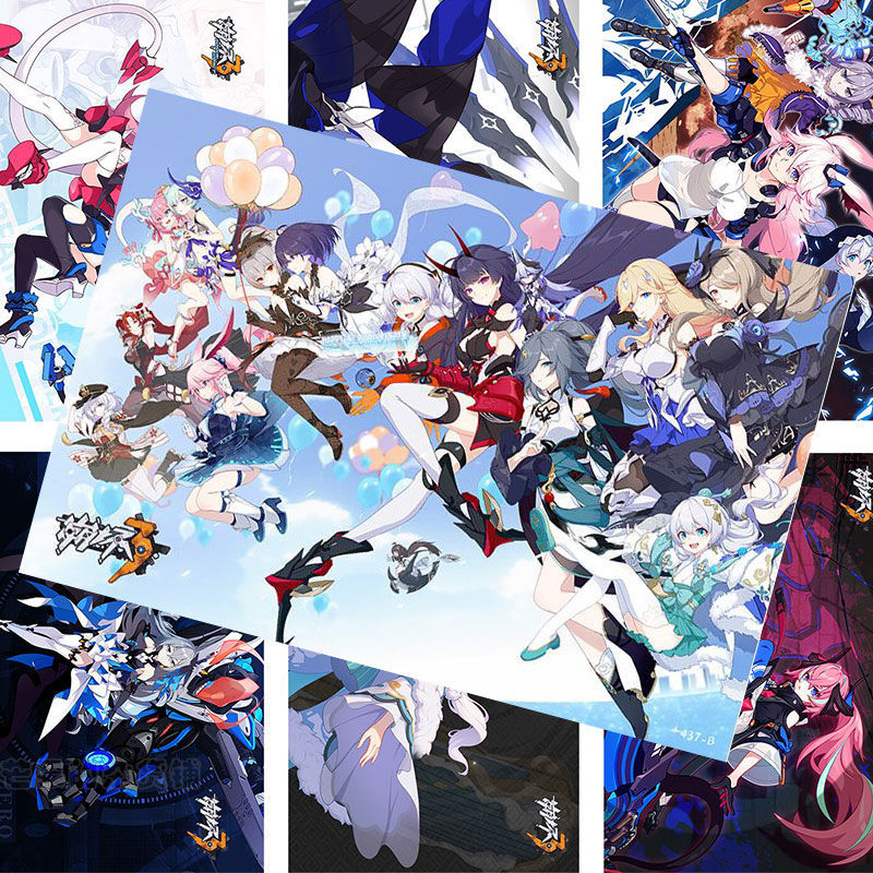 新款周边学生宿舍新款贴纸卧室贴纸墙纸明信片动漫贴纸 高清海报8张