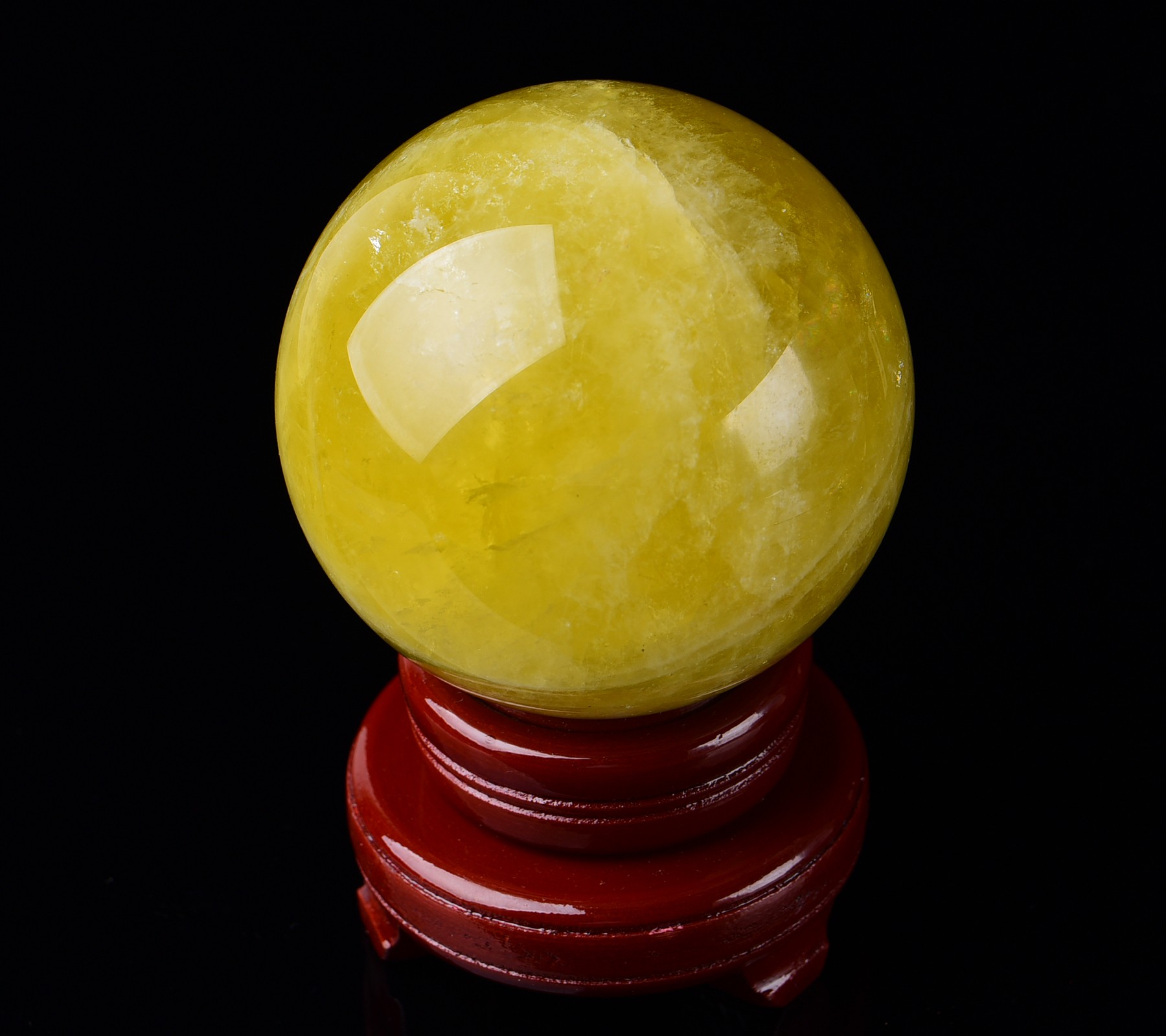 东海水晶 天然黄水晶球摆件 原石原矿打磨客厅玄关 卧室办公室居家