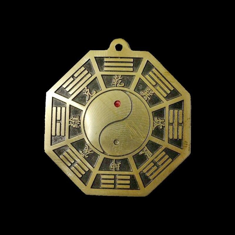 开运纯铜五行八卦福字挂件太极乾坤八卦图挂件平面镜家用卧室门口