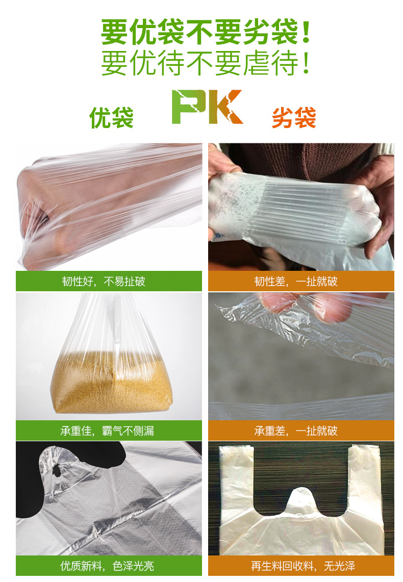 白色食品级塑料袋批发外卖打包方便袋大小号厚一次性手提式全新料巨