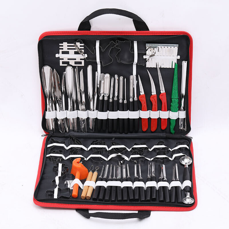 厨师厨房入门套装水果雕花刀工具雕刻刀全套定制80件套燕牌三件套83