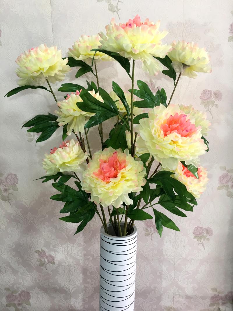 胶花仿真花装饰塑胶花摆件仿真牡丹花束落地客厅室内摆设件塑料绢花