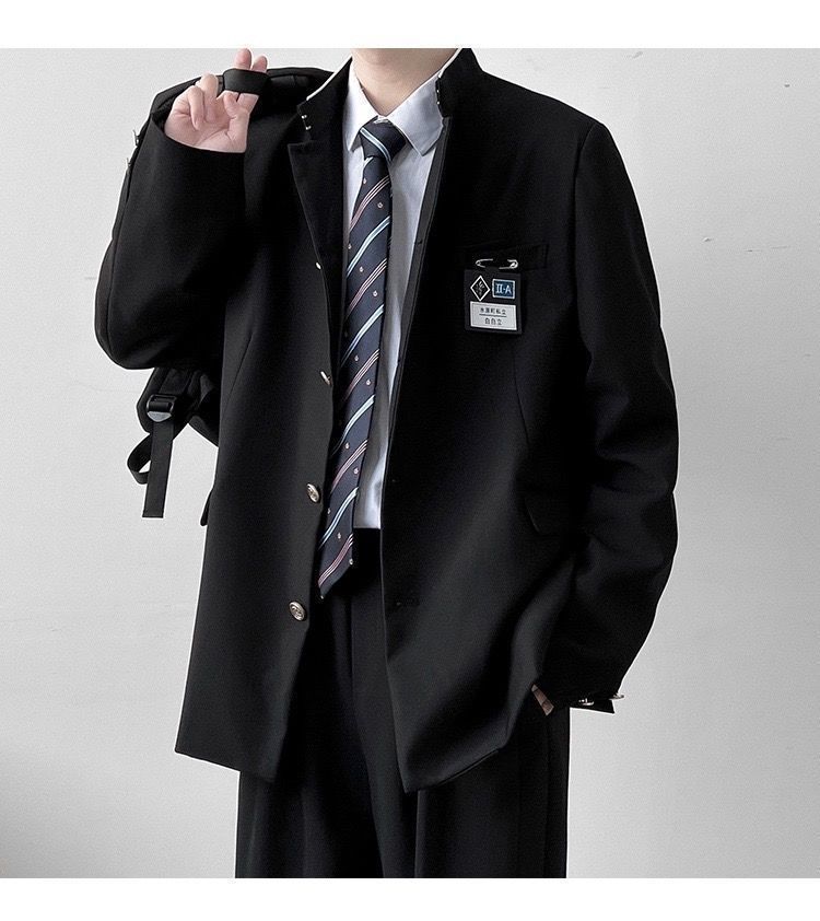 套装学院风西装外套男ins潮牌dk制服三件套高级感男装搭配一整套班服