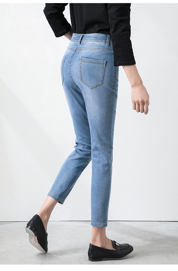 品牌: 梦舒雅(msuya ) 商品名称:梦舒雅女裤浅色牛仔裤女铅笔裤2020