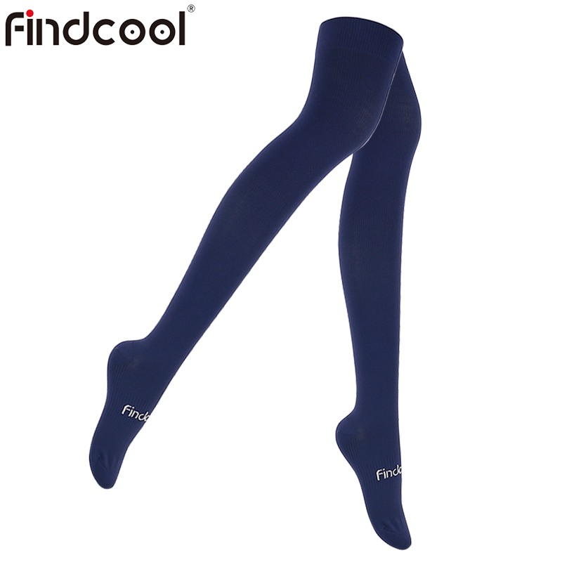 findcool运动压力袜跑步长筒压缩袜压力运动袜过膝高筒机能马拉松袜女
