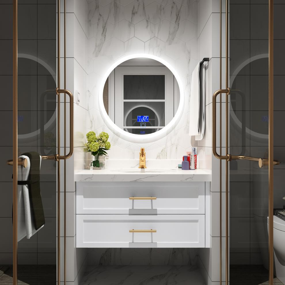 北欧浴室柜组合柜智能现代简约小户型洗漱台洗手洗脸盆卫浴柜吊柜