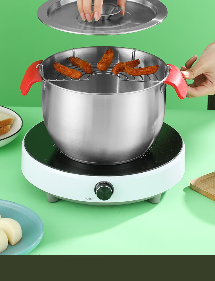 油炸锅家用不锈钢小型德国天罗妇油炸锅家用小型迷你油炸神器厨房省油