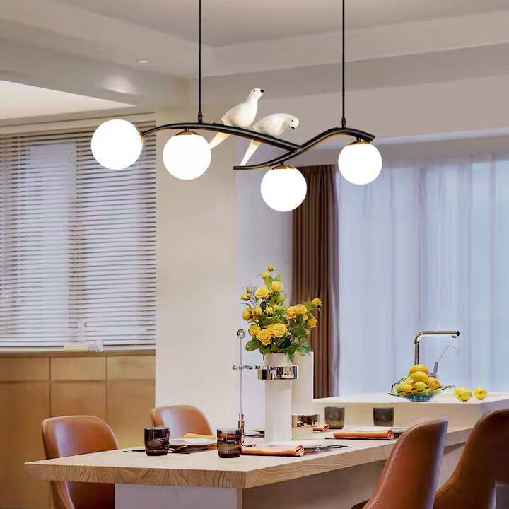 四朵云餐厅灯吊灯三头现代简约餐桌灯饭厅灯吧台吊灯北欧小鸟轻奢灯具