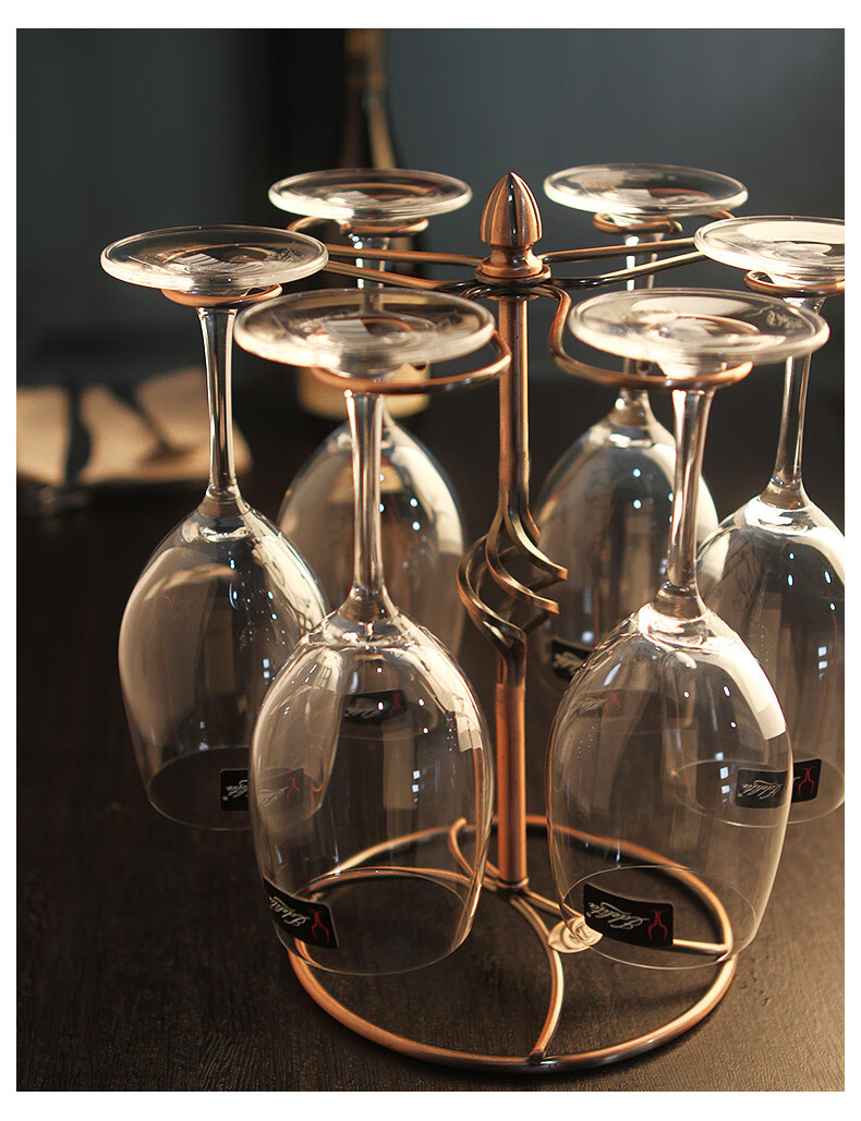 欧式复古红酒杯架摆件家用可拆装酒架倒挂高脚杯架子创意可挂6只红