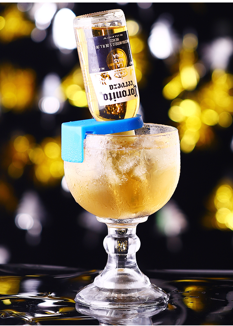 鸡尾酒杯卡扣杯创意个性玻璃杯高脚网红杯啤酒调酒师rio酒瓶杯扣大