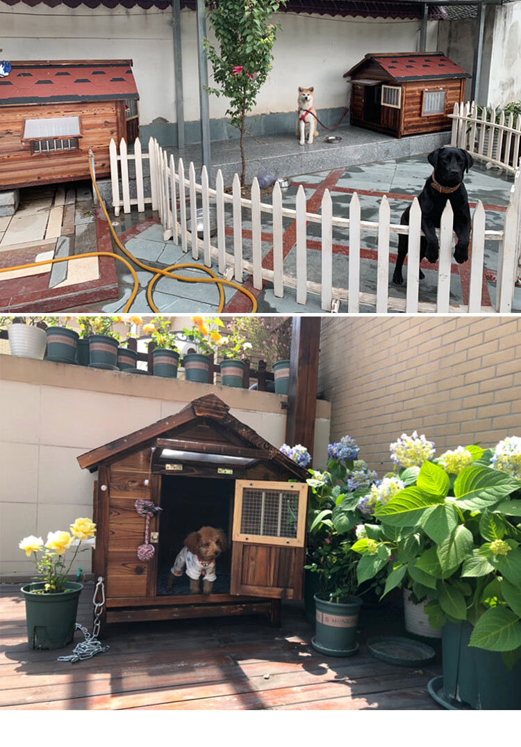 户外狗屋木质狗窝室外防雨防腐狗笼大型犬舍金毛拉布拉多阿拉斯加萨摩