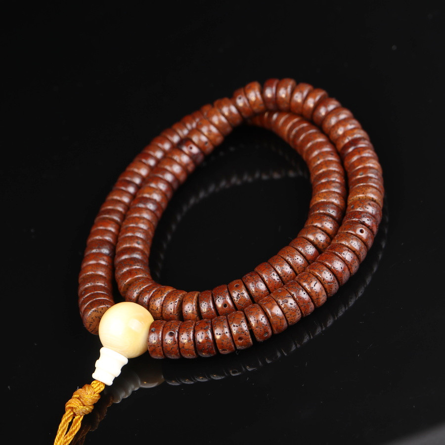 梵隅藏式老料星月菩提佛珠念珠手串手持108颗包浆开片星月