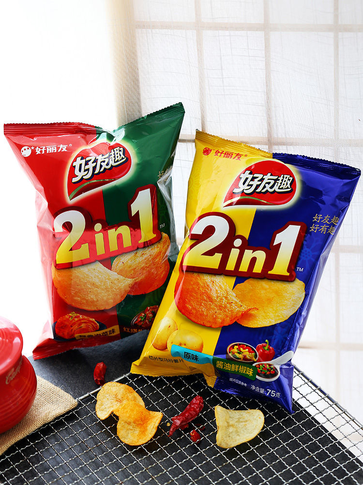 整箱83克125克好有趣薯片冲击夜宵休闲零食 好友趣蜂蜜黄油味125g整箱