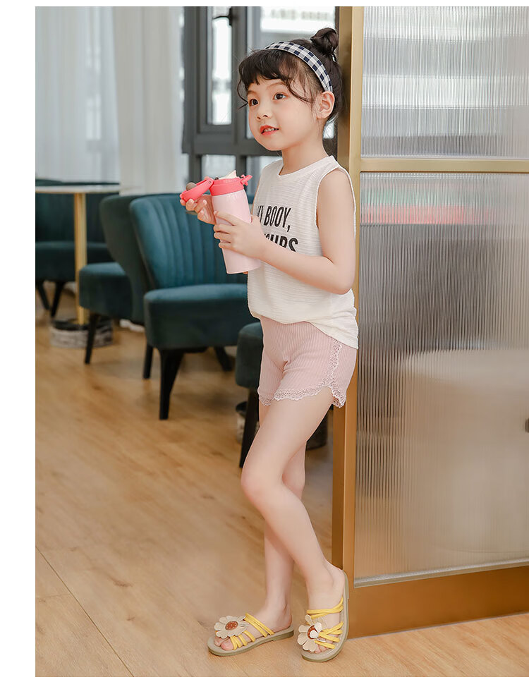 女童安全裤防走光儿童纯棉加档保险裤宝宝内裤夏季薄款打底短裤 白色