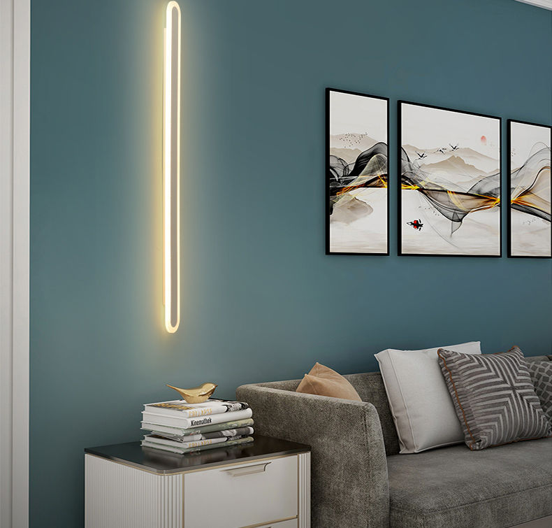 北欧简约壁灯极简长条壁灯条形客厅卧室楼梯过道灯具简约现代个性墙壁