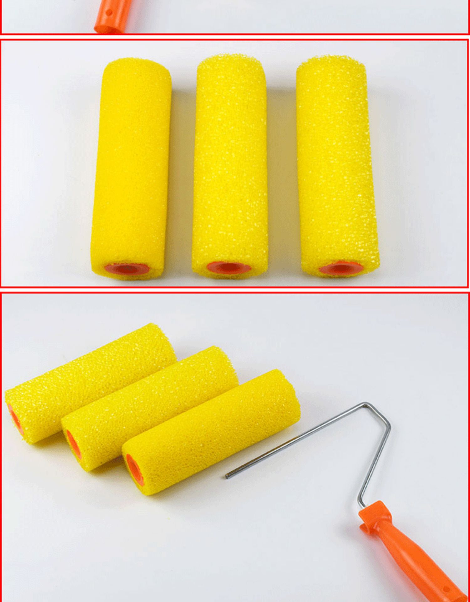 8寸拉毛滚筒耐溶剂半开弹性油漆涂料肌理地坪菊纹拉花 4寸闭孔小花