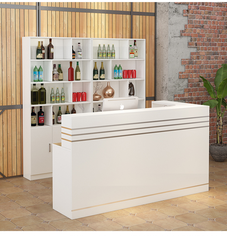 吧台桌商用收银台简约现代饭店吧台酒柜一体转角吧台柜商用店铺小型