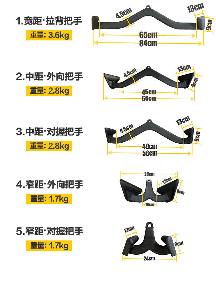 高位下拉把手健身拉背把手高位下拉對握拉背神器練背划船器械配件二頭
