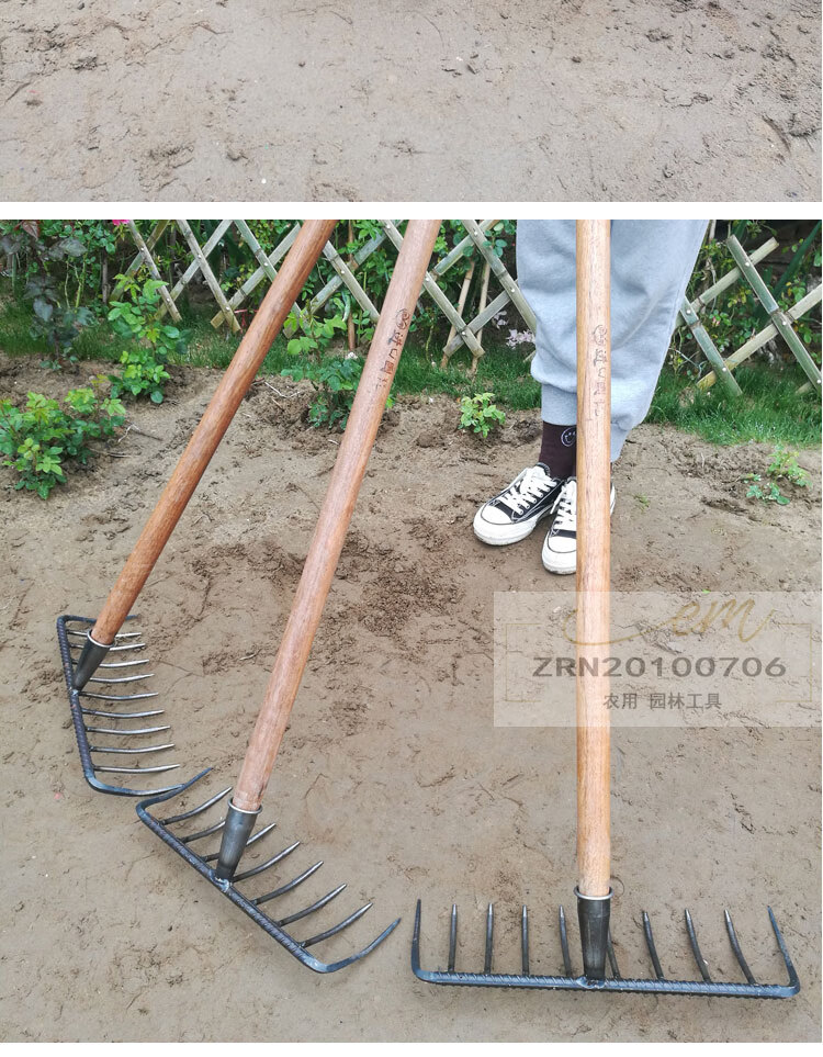 德骊嘉铁耙子种菜翻土松土家用三齿四齿九齿十一齿耙农具种菜耙子两齿