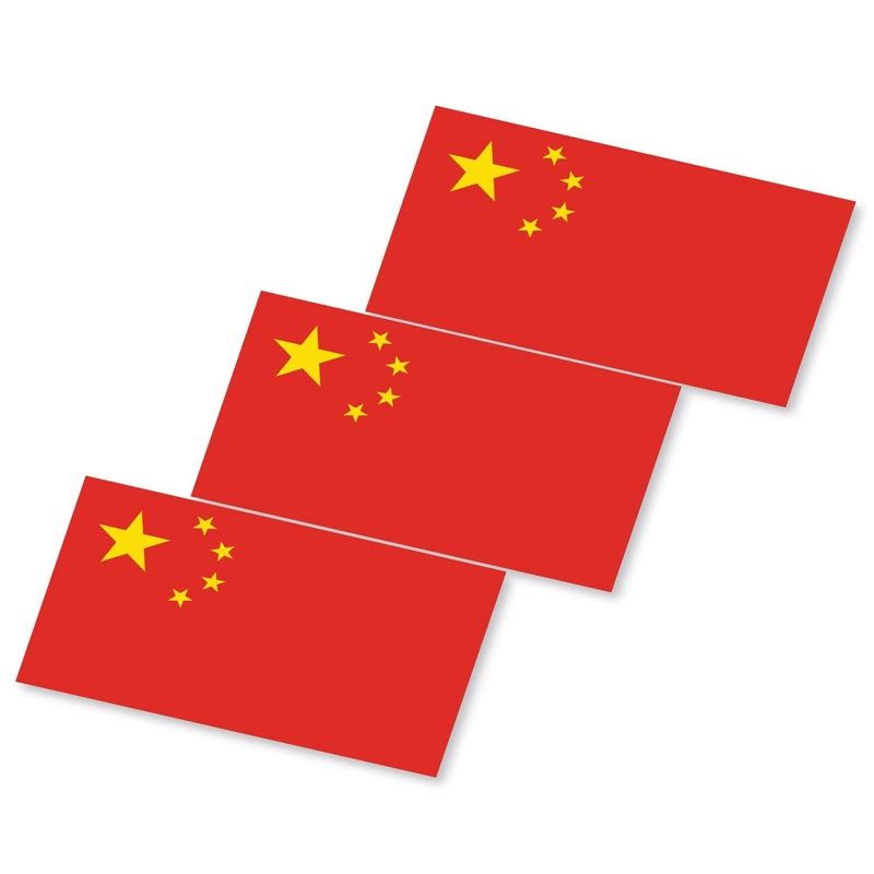 坤洛500张/卷中国贴纸五星红旗脸贴儿童贴画国庆装饰用品1x2英寸w