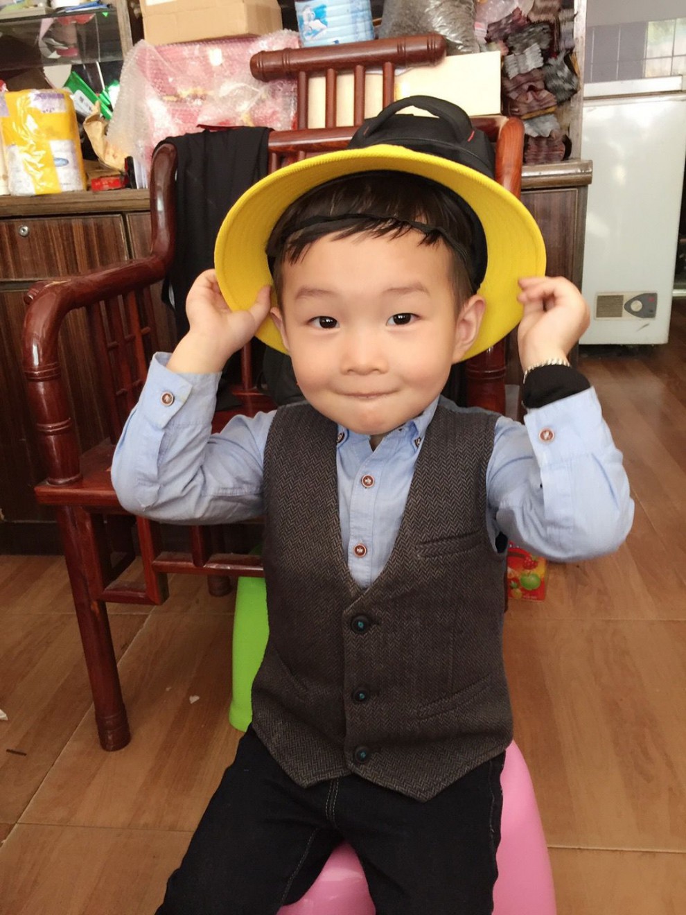 小黄帽小学生网眼小黄帽学生小黄帽幼儿园春游帽班帽 52cm,建议2-4