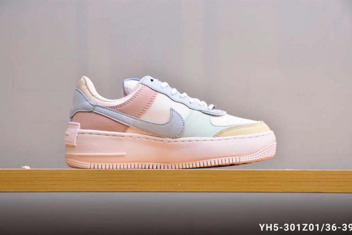 af1空军一号纯白马卡龙小麦男女小白鞋低帮板鞋电玩ins韩版运动鞋白粉