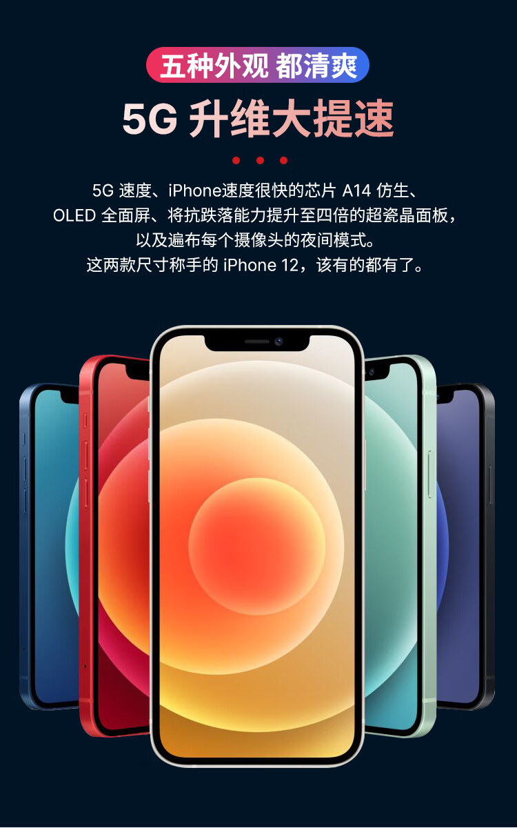 apple/苹果 iphone 12手机5g双卡苹果十二pro max三网通 iphone12【6.
