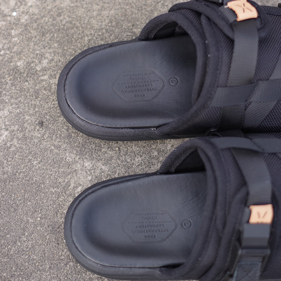 visvim新款潮牌网红波点真牛皮防臭陈冠希牛皮拖鞋余文乐面包鞋男