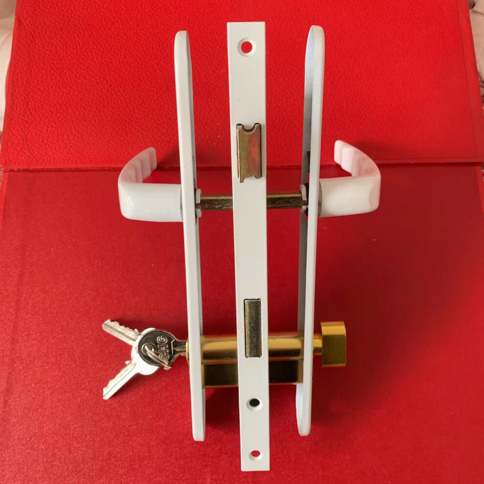 塑钢大门锁8525锁体塑钢平开门执手锁房门卫生间阳台把手锁锁具白