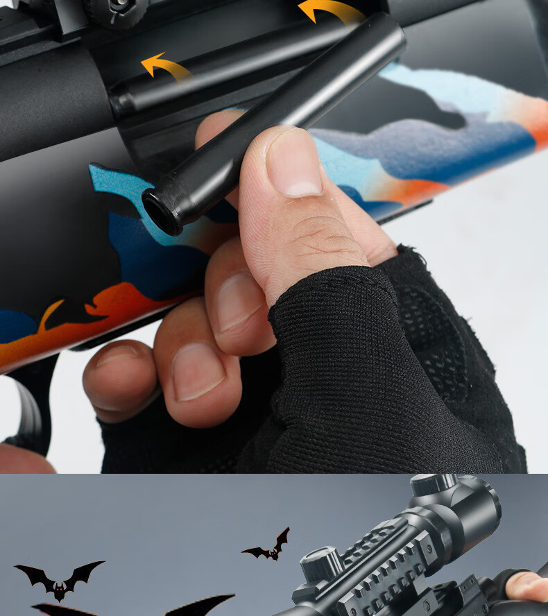 m24抢抛壳软弹枪吃鸡awm手拉手动可发射儿童玩具m24黑色