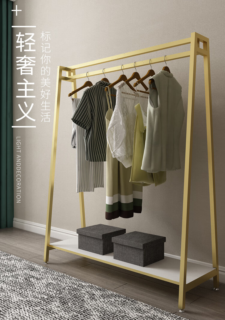 服装店展示架落地双杠中岛挂衣服架子女装店衣架创意服装陈列货架 a