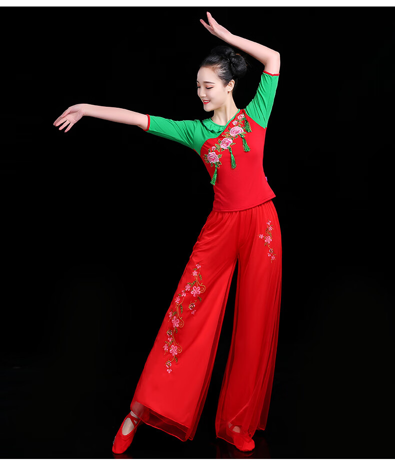 2022夏季新款广场舞服装女秧歌服演出服中老年扇子舞蹈服装民族风广场
