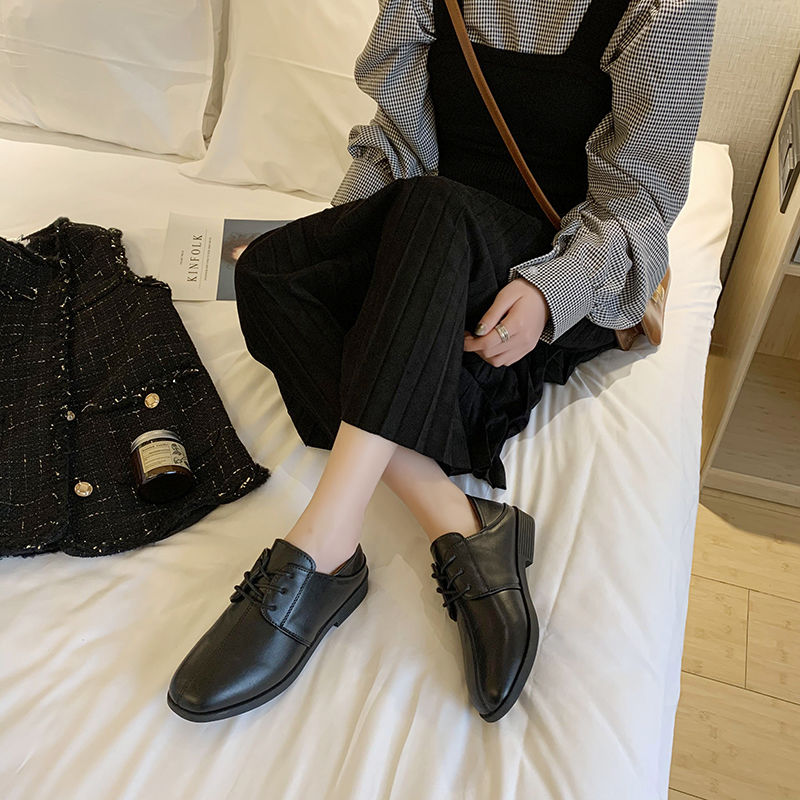 小皮鞋女英伦风2020春季新款百搭配裙子的女鞋复古乐福鞋平底单鞋
