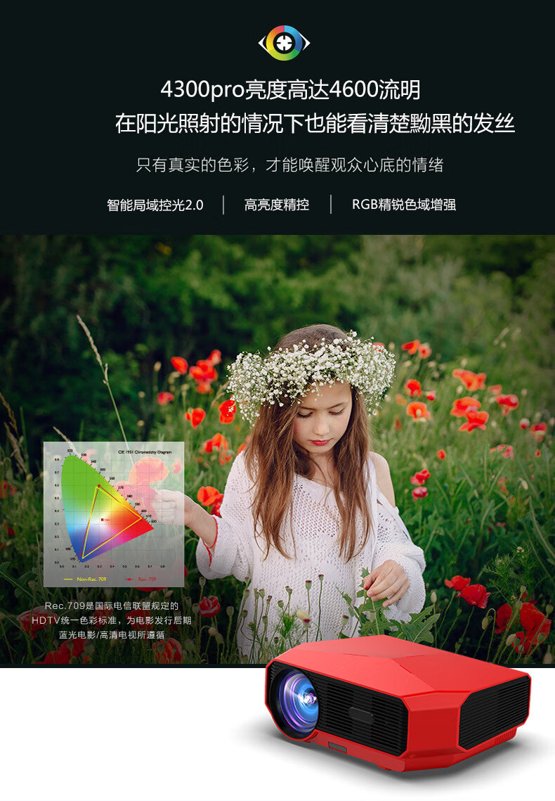 transjee投影仪家用办公4k高清投影仪家用便携式无线投屏1 8g酒店办公