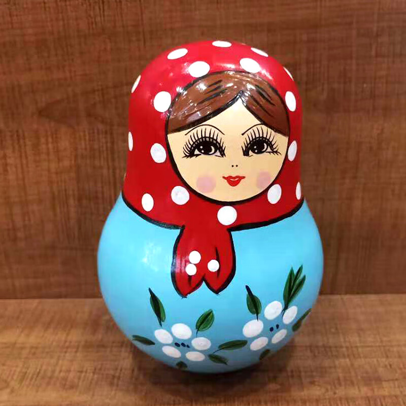 80年代怀旧不倒翁 洋品多儿童套娃不倒翁木质响铃生日礼物玩具俄罗斯