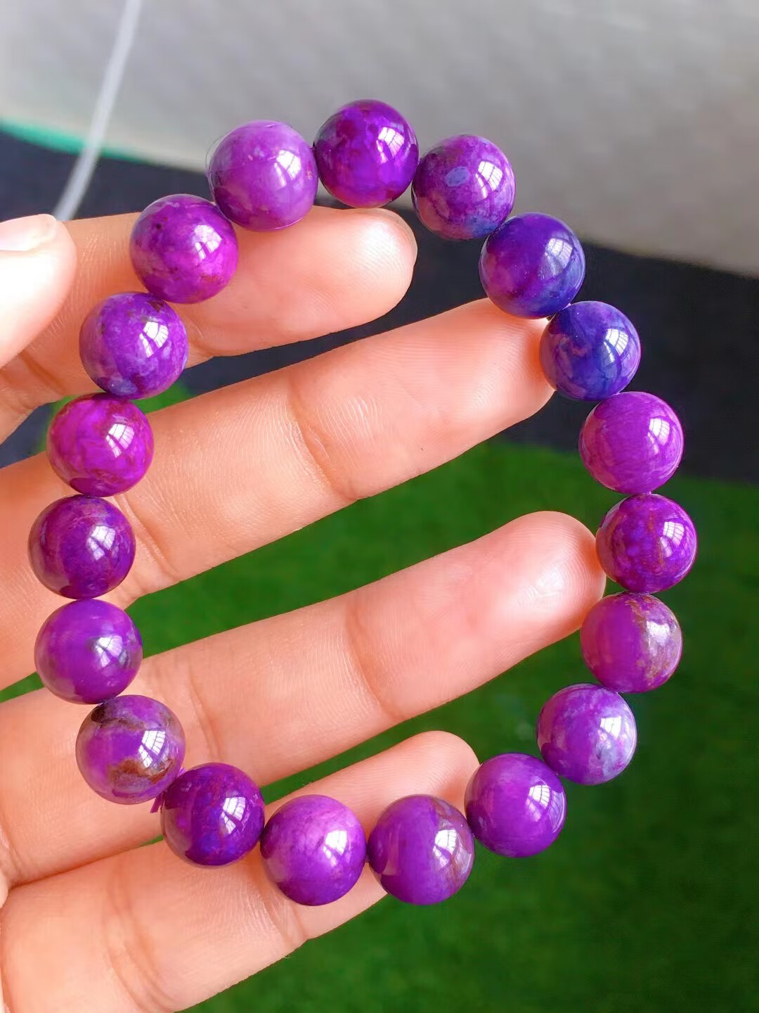 天然南非水晶舒俱来圆珠手链老料苏纪石手串糯透果冻体手串原创【图片