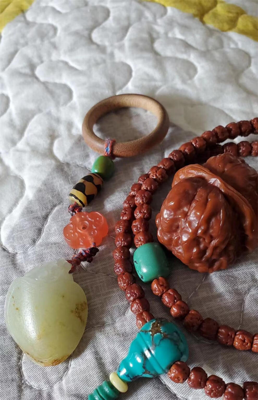 佛手小金刚藏式佛手五爪金龙小金刚菩提子手串108颗单圈玄武纹佛珠