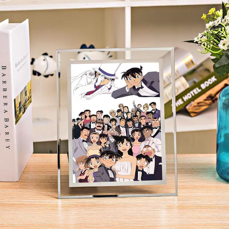 名侦探柯南全家福立体 名侦探柯南水晶相框定制生日礼物怪盗基德新一