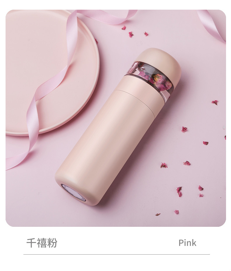 恰物恰屋轻奢品牌保温杯茶水分离杯便携防摔大容量水杯男女31不锈钢泡